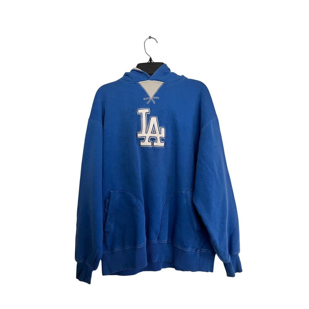NWT Majestic Men's Blue Los Angeles Dodgers Embroidered Hoodie Size large